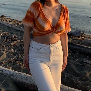 Urban Outfitters cropped sunset top